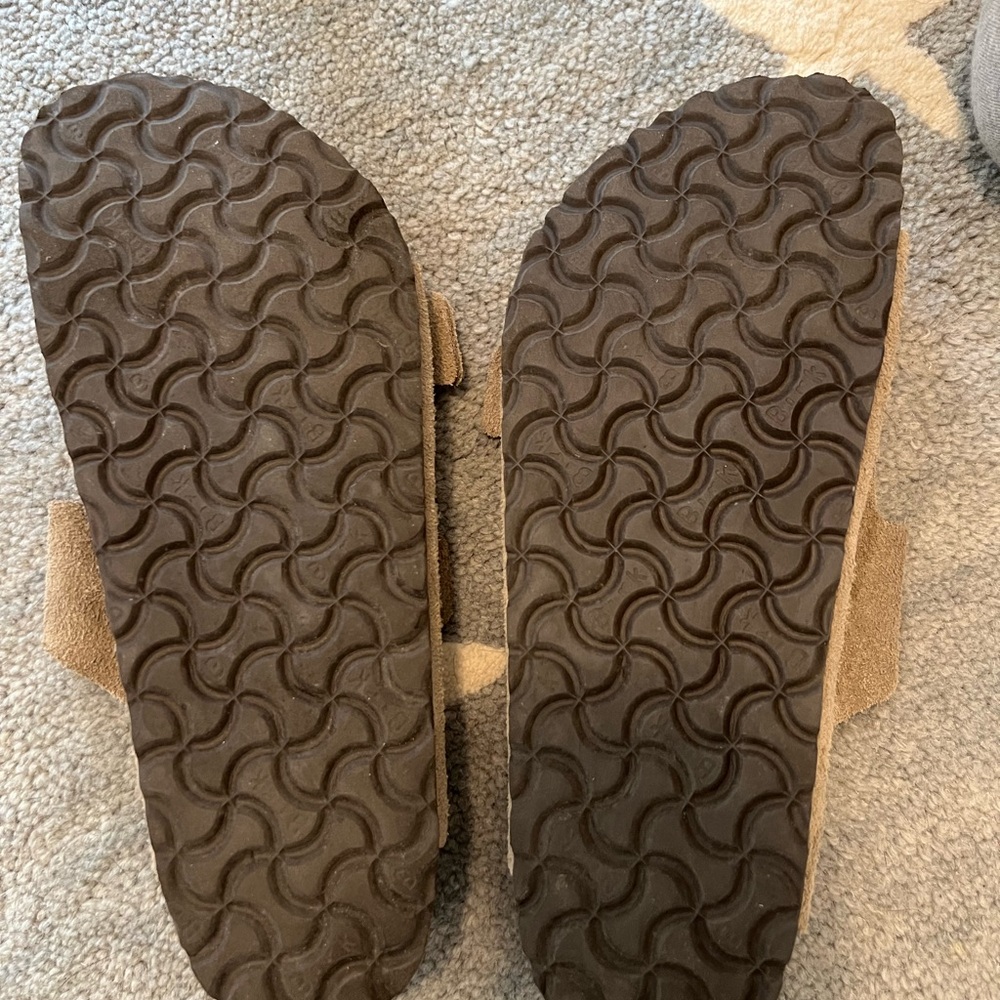 Birkenstock Arizona Suede Leather Taupe Sandals - Picture 2 of 6